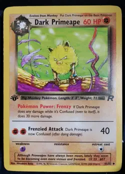 Pokemon TCG Dark Primeape 43/82 1st Edition Team Rocket English NM - Image 1