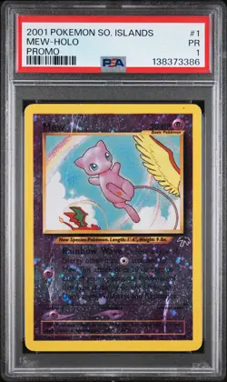 2001 POKEMON SOUTHERN ISLANDS PROMO #1 MEW-HOLO PSA 1 - Image 1