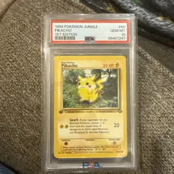 1999 Pokemon Pikachu #60, Jungle 1st Edition, PSA 10 Gem Mint - Image 1