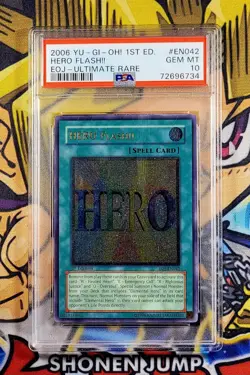 Yu-Gi-Oh! HERO FLASH 1st Ed Enemy Of Justice EOJ-EN042 PSA 10 Ultimate Rare GEM - Image 1