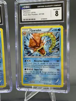 2016 Pokemon XY Black Star Promo Shiny M. Gyarados #XY109 Holo CGC 8 X2 - Image 3