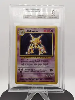 Pokemon 1999 Alakazam 001/102 Base Set Holo BGS 8 - Image 1