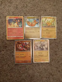 Pokemon Holo Cards Bundle Charizard Pikachu Dragonite - Image 1