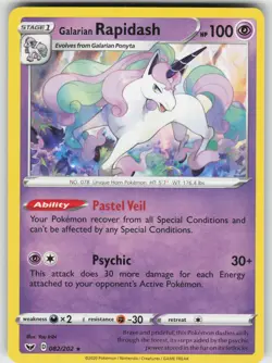 Galarian Rapidash Rare SWSH01: Sword & Shield Base Set 082/202 Pokemon - Image 1