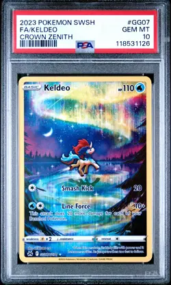 2023 POKEMON SWORD & SHIELD CROWN ZENITH #GG07 FULL ART/KELDEO PSA 10 - Image 1