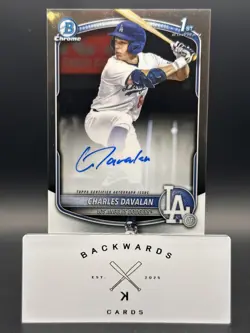 2025 Bowman Draft Chrome Charles Davalan Base Auto #CPA-CD Dodgers - Image 1