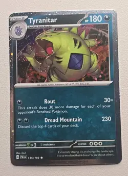 Tyranitar 135/193 *SWIRL* Paldea Evolved Promo Cosmos Holo Rare Pokemon TCG MINT - Image 1