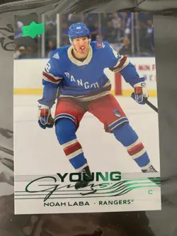 Noah Laba 25‑26 Upper Deck Series 2 Young Guns GREEN Holiday Easter #463 Rangers - Image 1