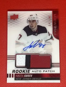 2019-20 Upper Deck Premier Acetate Rookie /149 Nikita Gusev RPA Patch Auto RC - Image 1