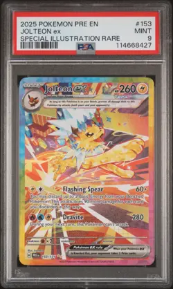 2025 POKEMON PRE EN-PRISMATIC EVOLUTIONS #153 JOLTEON EX PSA 9 - Image 1