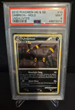 Pokemon Umbreon 2010 Undaunted #10 Holo PSA 9 MINT - Image 1