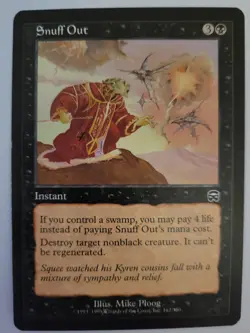 Snuff Out Mercadian Masques MTG 1999 Instant Black Magic the Gathering NM/LP - Image 1