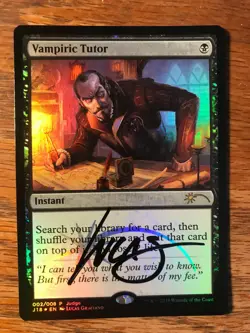 Magic the Gathering MTG foil Vampiric Tutor Judge Promo signed by Artist NM - Image 2