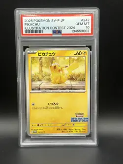 2025 POKEMON JAPANESE SV-P PROMO 242 PIKACHU ILLUSTRATION CONTEST 2024 PSA 10 - Image 1