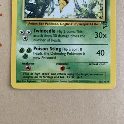 Pokemon TCG Beedrill WOTC Base Set 2 21/130 Regular Unlimited Rare LP - Image 4