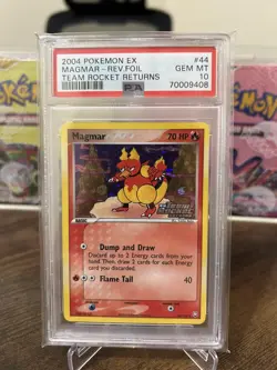 TEAM ROCKET RETURNS MAGMAR #44 REVERSE HOLO STAMPED POKEMON EX PSA 10 GEM MINT - Image 1