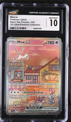 CGC Gem Mint 10 Mew ex 053 Black Star Promo 151 Pokemon TCG 2023 Full Art Holo - Image 1