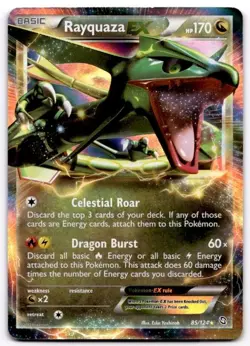 Rayquaza EX 85/124 Holo EX Rare Dragons Exalted Pokemon Holo Near Mint - Image 1