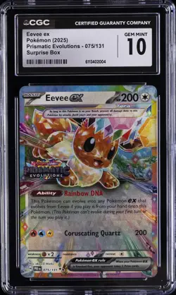 2025 PRISMATIC EVOLUTIONS-SURPRISE BOX #075/131 POKEMON CGC 10 GEM MINT - Image 1