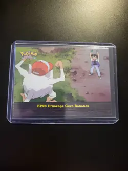 Pokemon Topps EP24 Primeape Goes Bananas Holo Foil Blue Logo TV Animation - Image 1