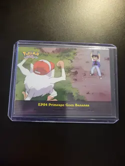 Pokemon Topps EP24 Primeape Goes Bananas Holo Foil Blue Logo TV Animation - Image 3