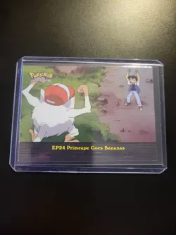 Pokemon Topps EP24 Primeape Goes Bananas Holo Foil Blue Logo TV Animation - Image 4