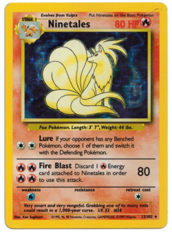 Pokemon Card: Ninetales HOLO 12/102 Base Set Vintage Rare! GD - Image 1