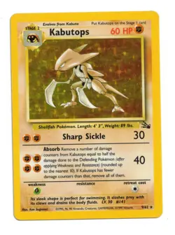 Pokemon Card: Kabutops 9/62 HOLO Fossil Set Vintage Rare! EX - Image 1