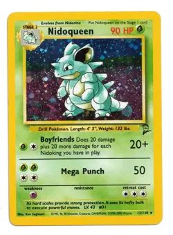 Pokemon Card: Nidoqueen HOLO 12/130 Base Set 2 Vintage Rare! EX - Image 1