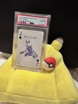 2000 POKEMON GOLD VERSION PLAYING CARDS 214 HERACROSS JACK OF SPADES PSA10 - Image 3