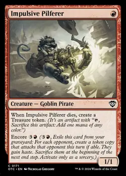 x4 Impulsive Pilferer C MTG Commander: Outlaws of Thunder Junction M/NM, English - Image 1