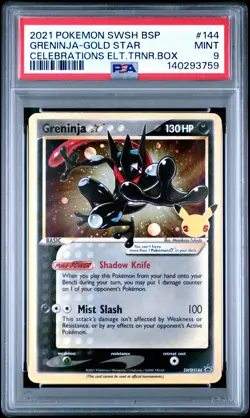 2021 POKEMON SWSH BLACK STAR PROMO #144 GRENINJA-GOLD STAR PSA 9 - Image 1