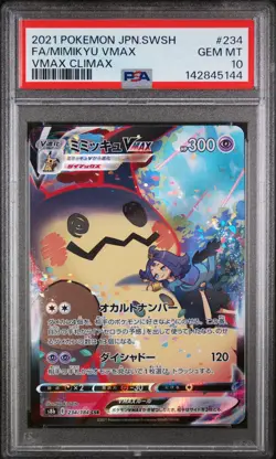 2021 POKEMON JPN SWORD & SHIELD VMAX CLIMAX #234 FULL ART/MIMIKYU VMAX PSA 10 - Image 1