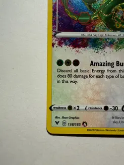 Pokemon Rayquaza 138/185 Sword & Shield: Vivid Voltage Amazing Rare Near Mint - Image 5
