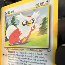 Pokemon TCG Delibird Neo Revelation 5/64 2000 60 HP Rare Holo Card - Image 3