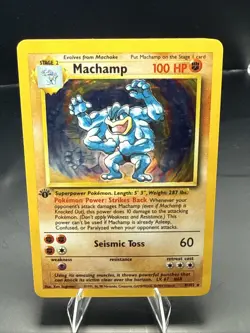 Pokemon TCG Machamp Base Set 8/102 Holo 1st Edition Holo Rare - Image 1