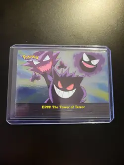 2000 Topps Pokemon TV Animation Gengar #EP22 The Tower of Terror Holo Foil - Image 3