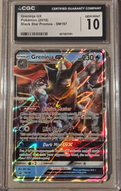 CGC 10 Greninja GX SM197 Black Star Promo Pokemon LOW POP 36 - Image 1