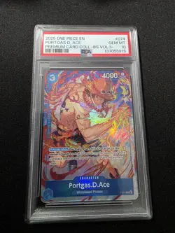 Portgas D. Ace P-074 Promo Premium Card Best Selection Vol. 3 One Piece PSA 10 - Image 1