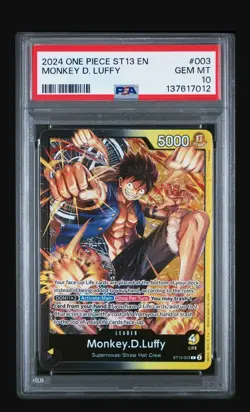 One Piece Card Game Monkey.D.Luffy ST13-003 Leader Three Brothers Deck - PSA 10 - Image 1