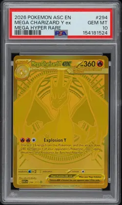 2026 POKEMON ASC EN-ASCENDED HEROES MEGA HYPER RARE MEGA CHARIZARD Y EX PSA 10 - Image 1