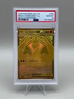 2026 POKEMON ASC EN-ASCENDED HEROES MEGA HYPER RARE MEGA CHARIZARD Y EX PSA 10 - Image 1