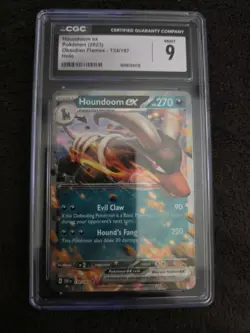 2023 Pokemon Obsidian Flames Houndoom Ex CGC 9 GEM MINT 134/197 - Image 1
