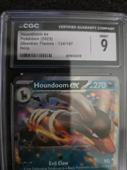 2023 Pokemon Obsidian Flames Houndoom Ex CGC 9 GEM MINT 134/197 - Image 2