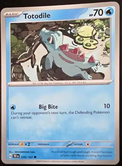 TCG Crocodile Totodile 039/162 SV05 Temporal Forces Reverse Holo NM 1st Pokemon - Image 1