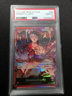 2023 One Piece Monkey D. Luffy #ST10-002 Foil The Three Captains PSA 10 GEM MINT - Image 1