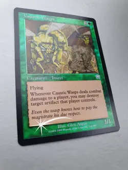 Caustic Wasps - FOIL, MTG Mercadian Masques (1999) Uncommon Green Creature NM - Image 2
