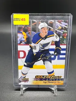 2017-18 Upper Deck UD Canvas #C100 Tage Thompson YG RC Young Guns Rookie - Image 1