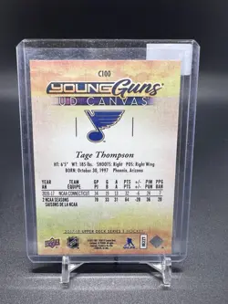 2017-18 Upper Deck UD Canvas #C100 Tage Thompson YG RC Young Guns Rookie - Image 2