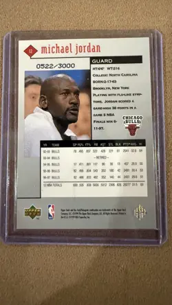 1998-99 Upper Deck Black Diamond Double Diamond /3000 Michael Jordan #12 HOF - Image 2